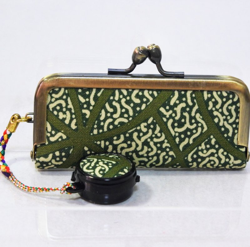 口金印章盒 / USB 随身碟收纳盒 - 零钱包 - 人造皮革 绿色