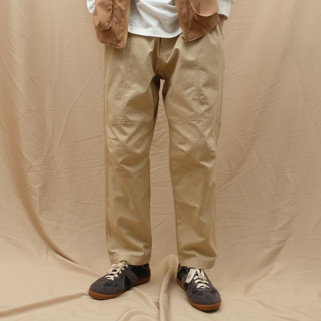 宽版工装裤 Wide Worker Pants/简约/素色/情侣服/长裤/宽裤/ - 男士长裤 - 棉 卡其色