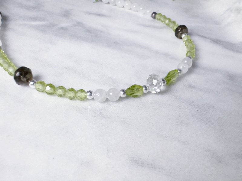 MH纯银天然石手链系列_默契_橄榄石 - 手链/手环 - 半宝石 绿色