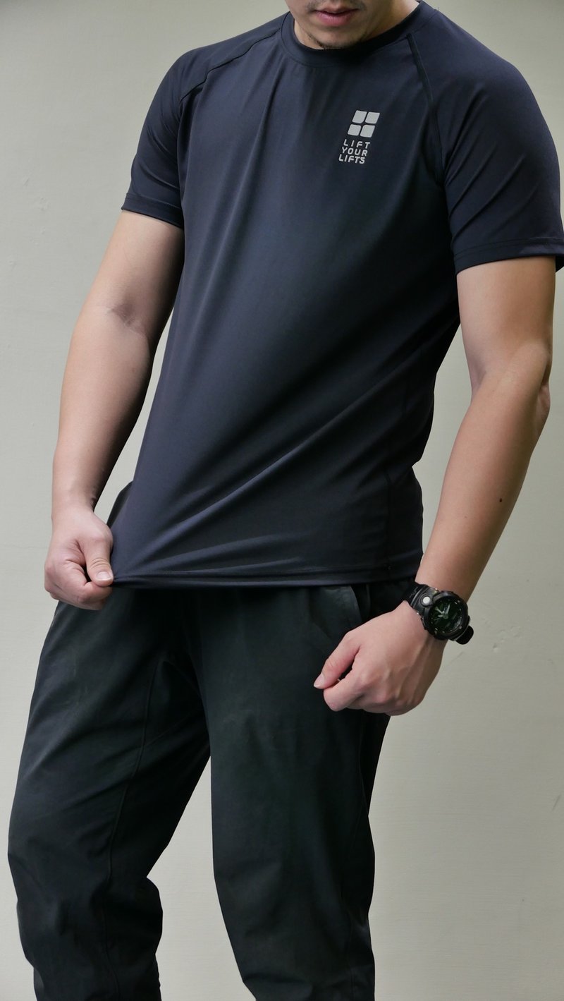 Terra系列 凉感防晒短袖上衣Tshirt 蓝黑 男女 - 男装上衣/T 恤 - 其他人造纤维 蓝色