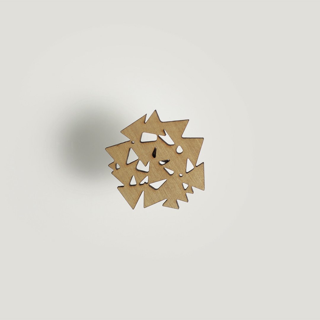 brooch sankaku L / brooch brooch L size - 胸针 - 木头 