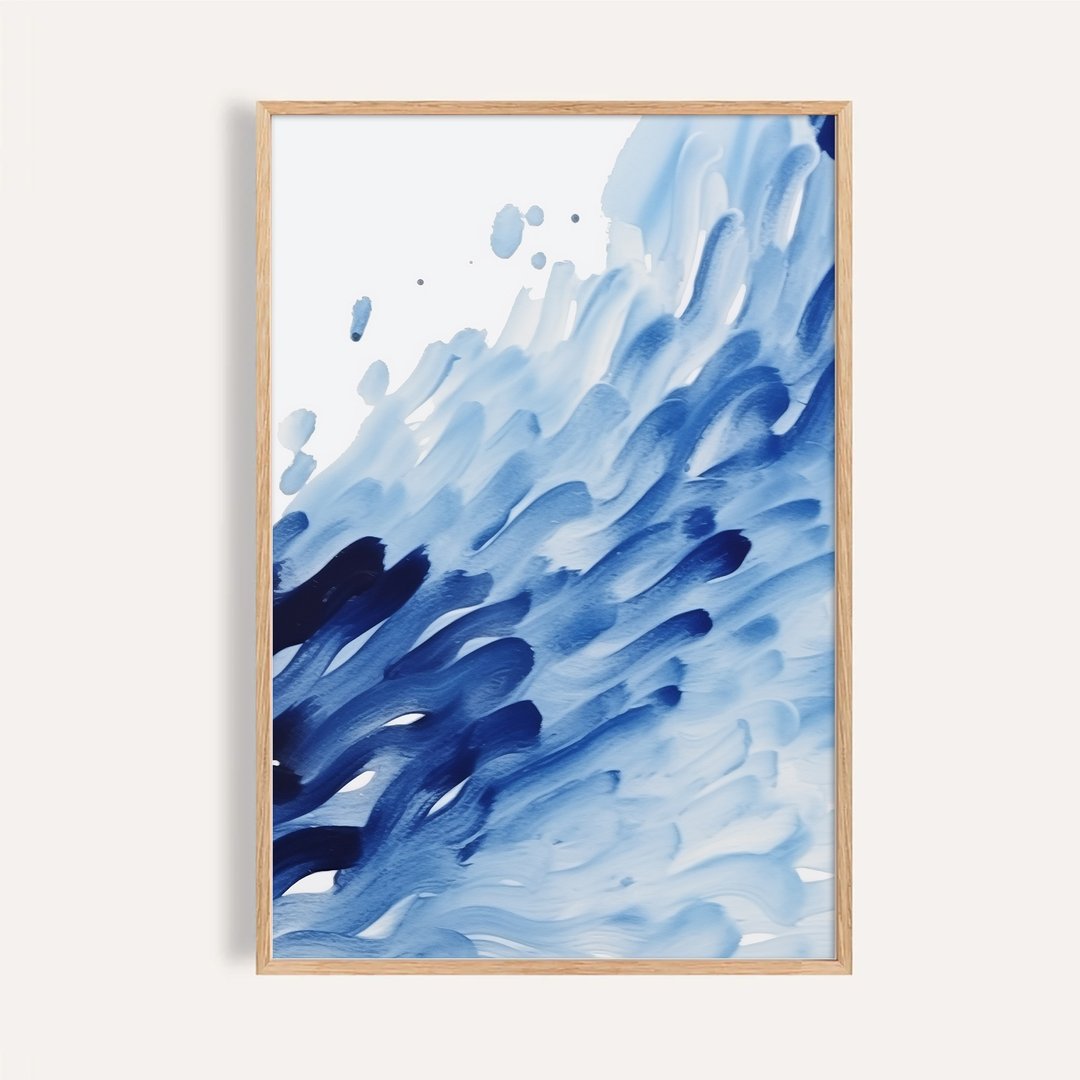 蓝潮律动 Oceanic Flow / 当代版画抽象挂画 画芯 海报 - 海报/装饰画/版画 - 纸 