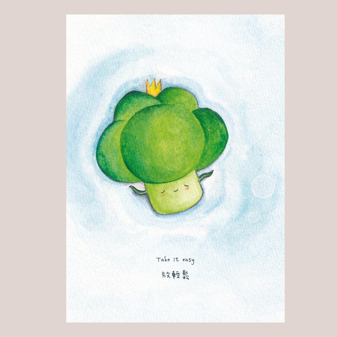 明信片 - 放轻松 Take it Easy - 西兰花王子 - 卡片/明信片 - 纸 透明