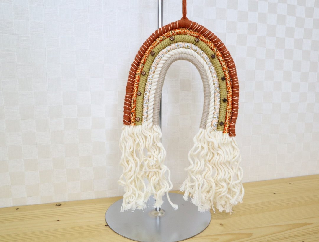 Big Rainbow ornament / kimonoyarn / yarn / handmade - 其他家具 - 丝．绢 绿色
