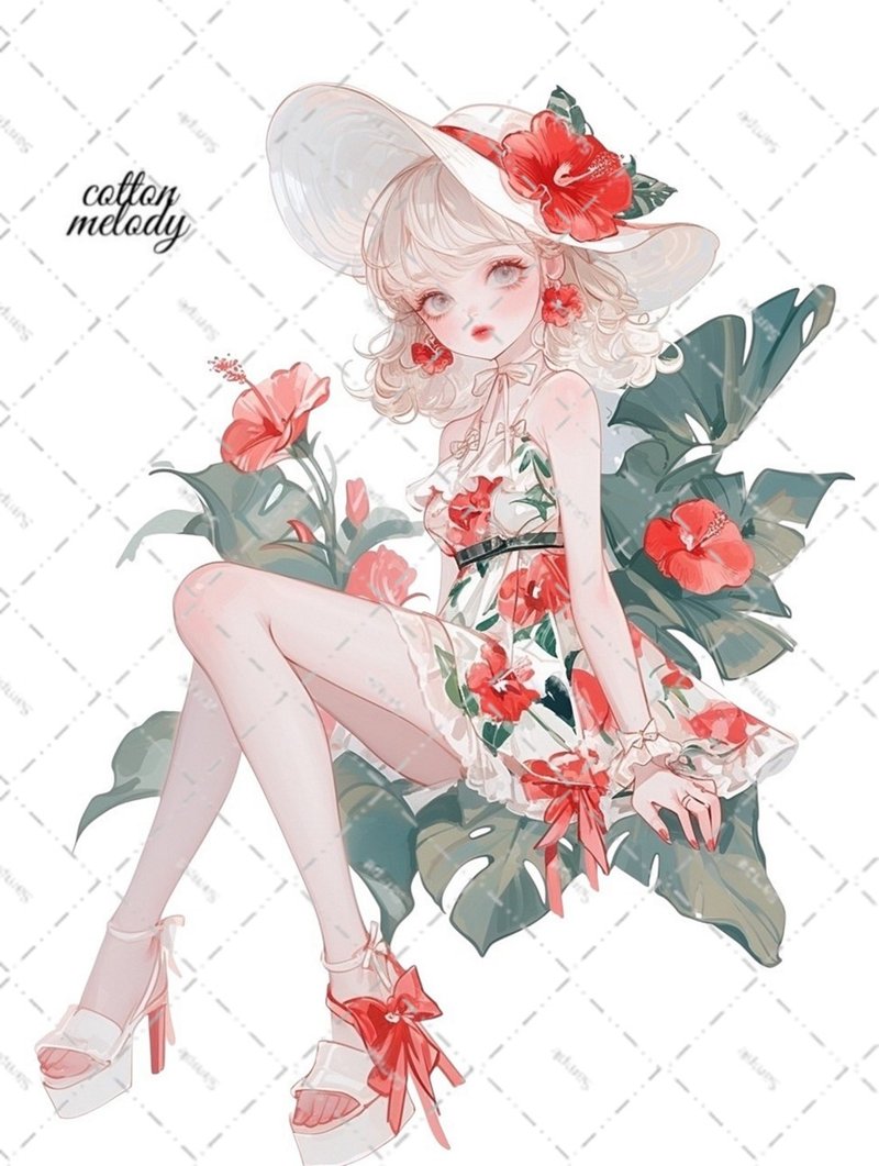 原创贴纸 no.6492 人物贴纸 原创贴纸 人物贴纸 女孩贴纸 原创人物贴纸 - 贴纸 - 纸 