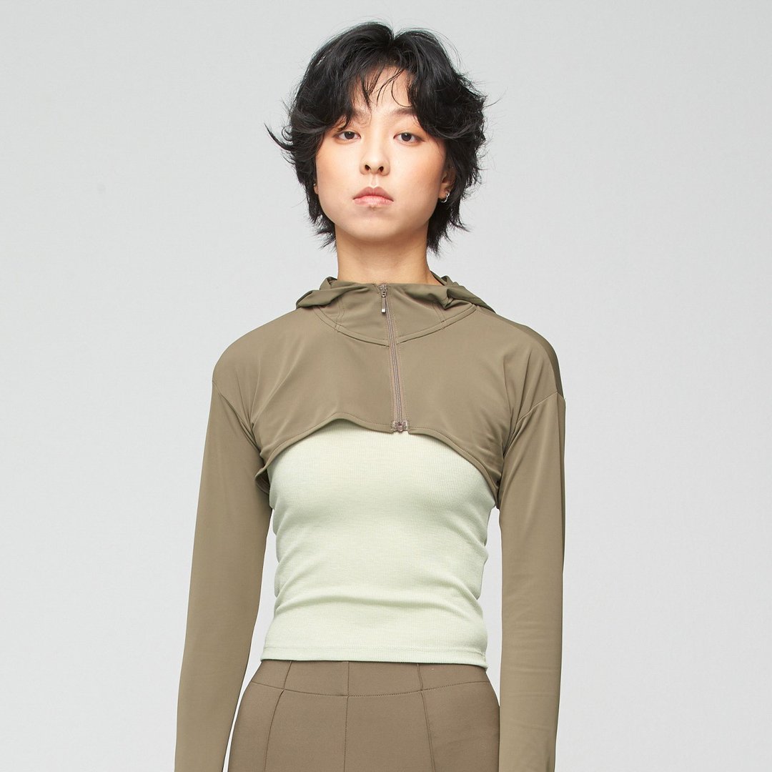 不可退换 /凉感抗UV防晒极短外套(女)-瓦绿 - 女装休闲/机能外套 - 尼龙 绿色