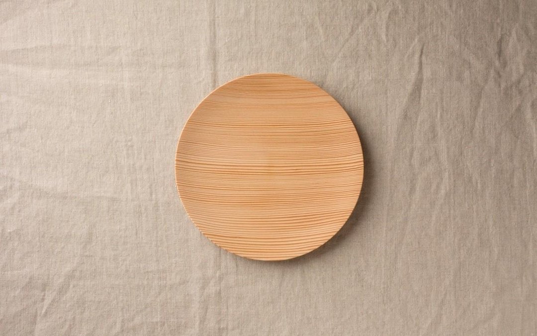 Tree of potter's wheel grind of wooden plate fir (fir) 18cm 11 - 浅碟/小碟子 - 木头 卡其色