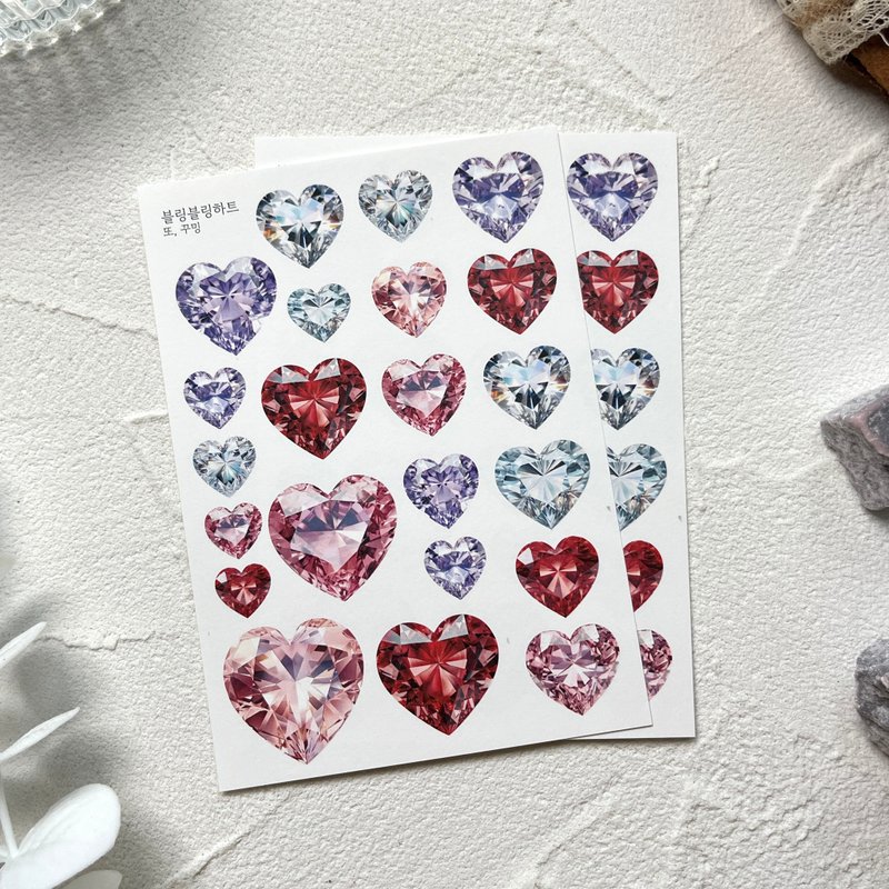 闪亮心形纸 - 贴纸 - 其他材质 多色