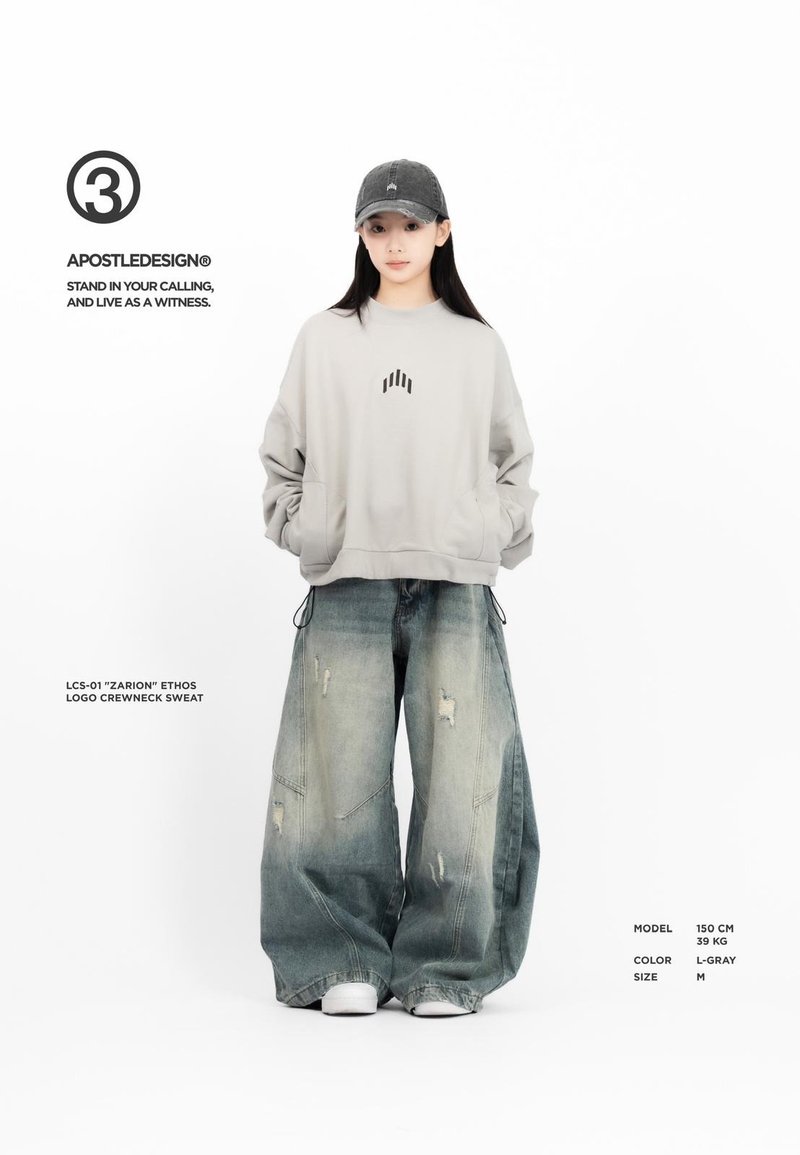 25AW LCS-01 ZARION Ethos Logo Crewneck Sweat - 女装上衣 - 棉．麻 