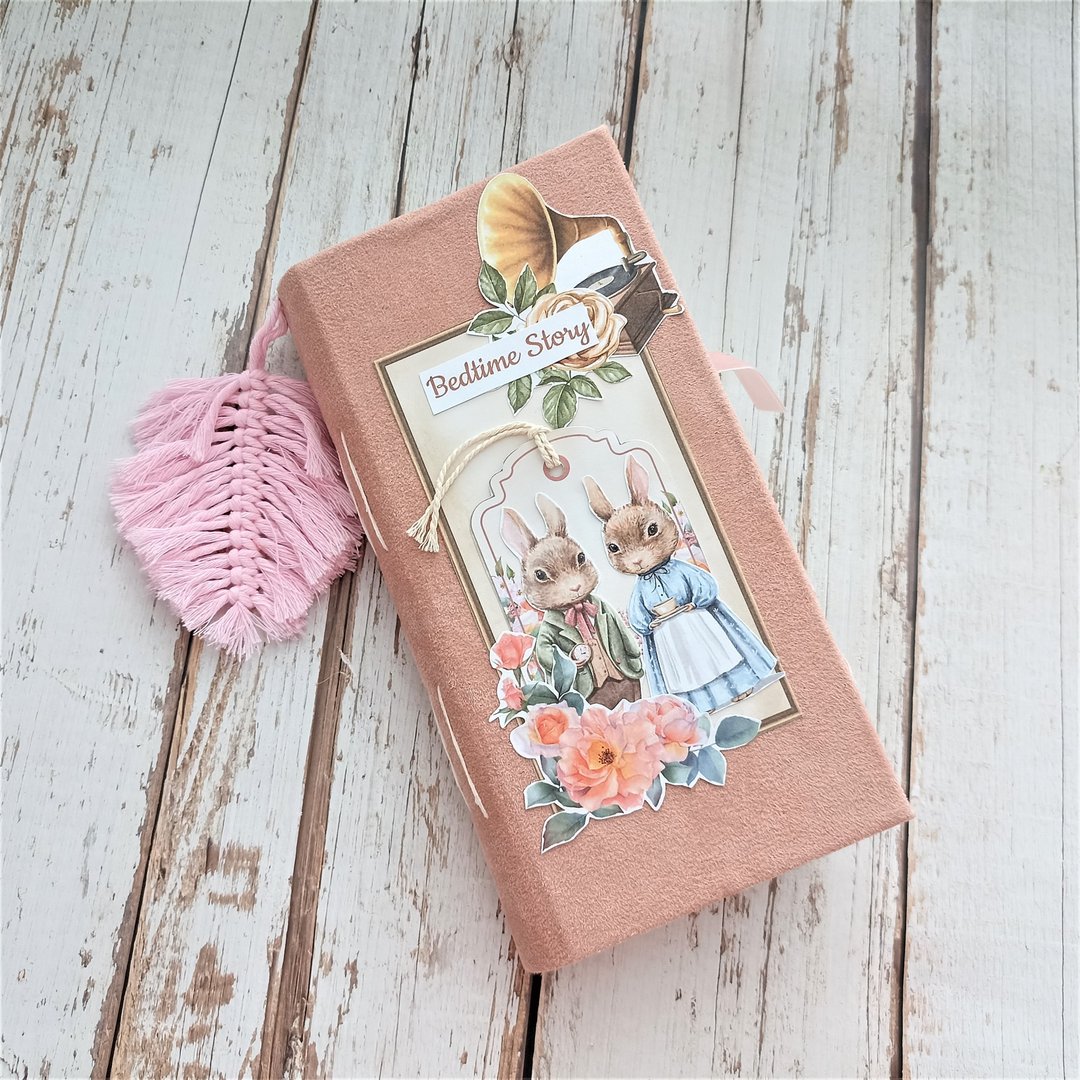 Fairytale junk journal handmade for kids Animal notebook Vintage diary homemade - 笔记本/手帐 - 纸 粉红色