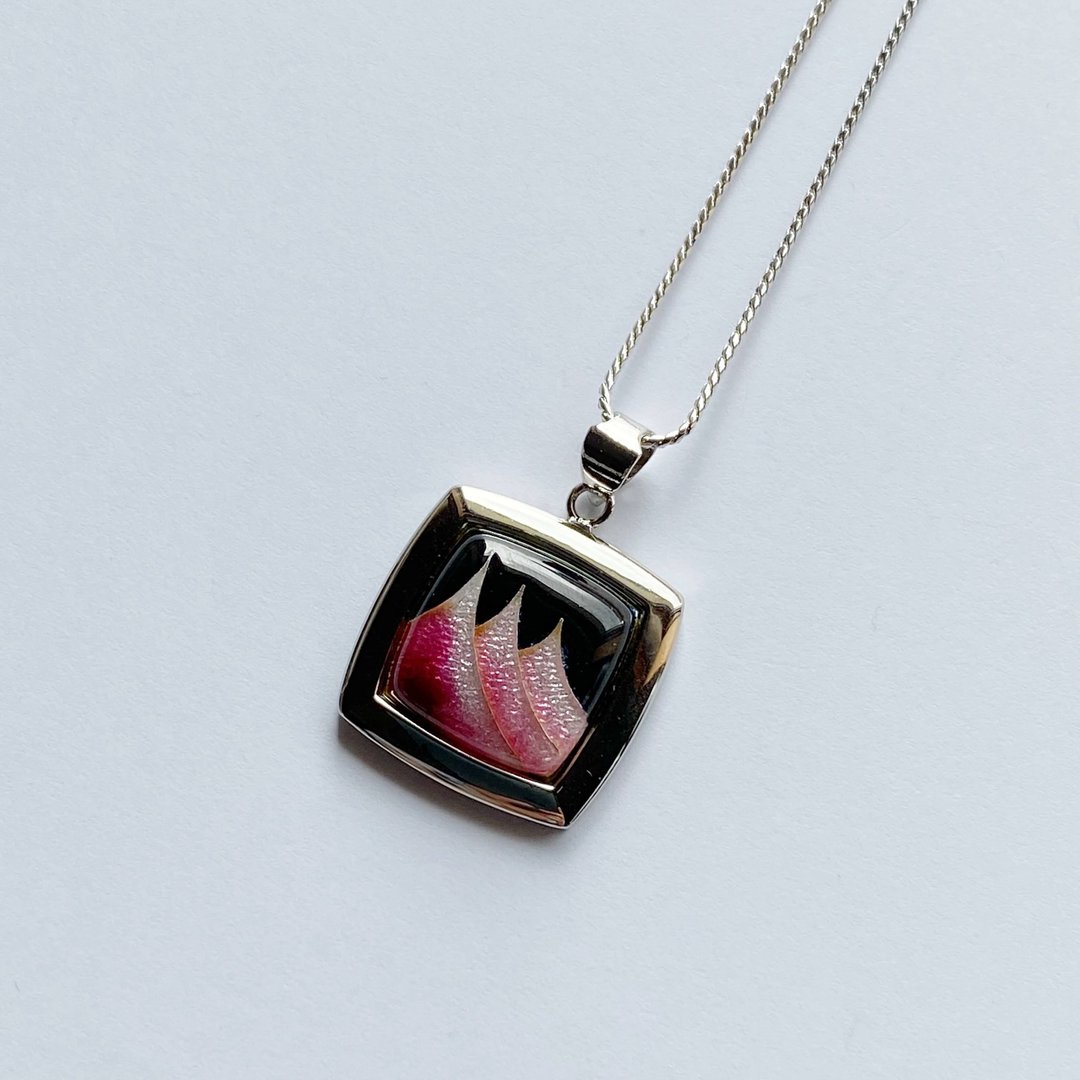Alps [Ruby] Cloisonne pendant Sterling silver cloisonne - 项链 - 其他材质 红色