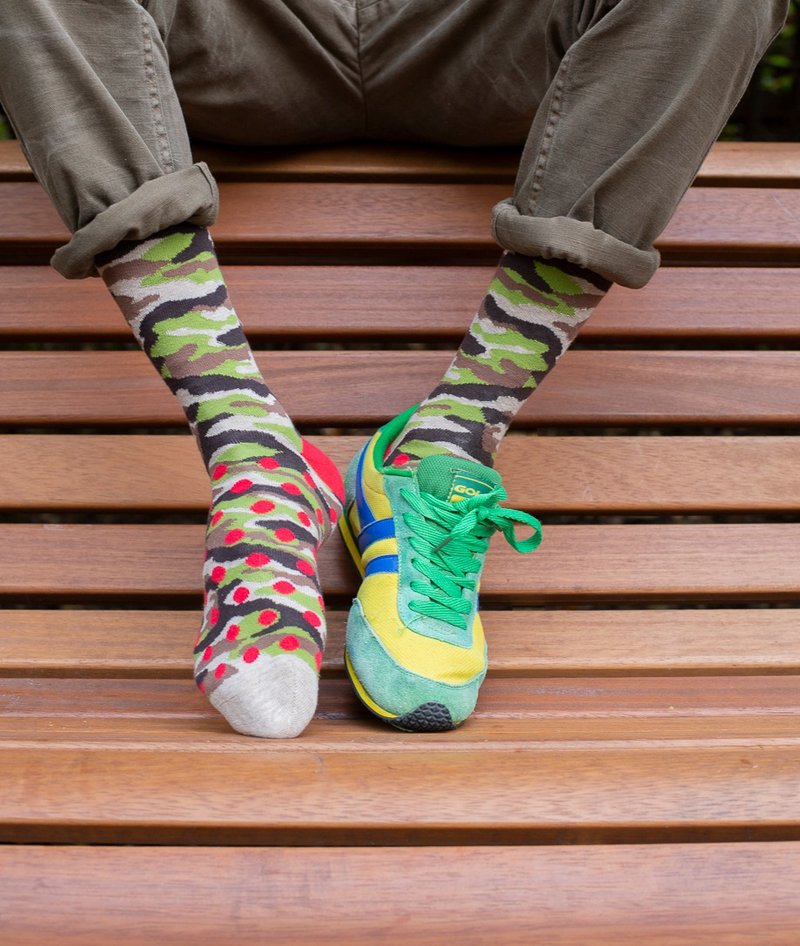 MrD London 英伦绅士袜 – 迷彩 – 大漠沙 - 绅士袜 - 棉．麻 卡其色