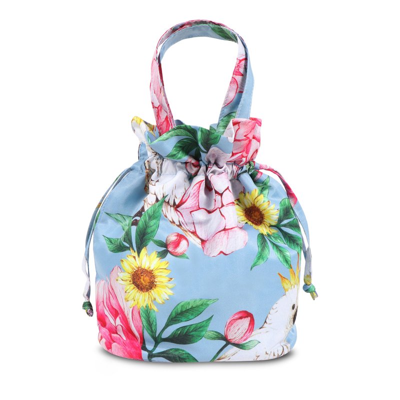 Drawstring bag printed Cockatoo - 手提包/手提袋 - 聚酯纤维 蓝色