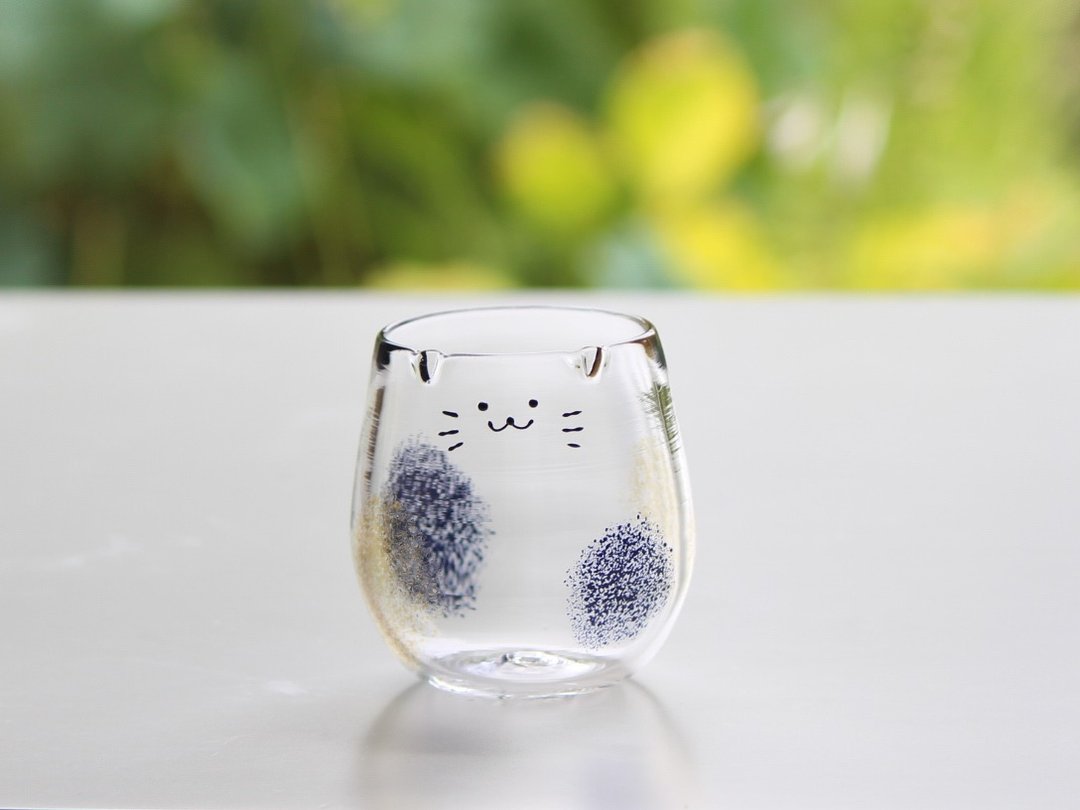 A glass that turns into a calico cat when milk is added [1 piece] - 玻璃杯 - 玻璃 