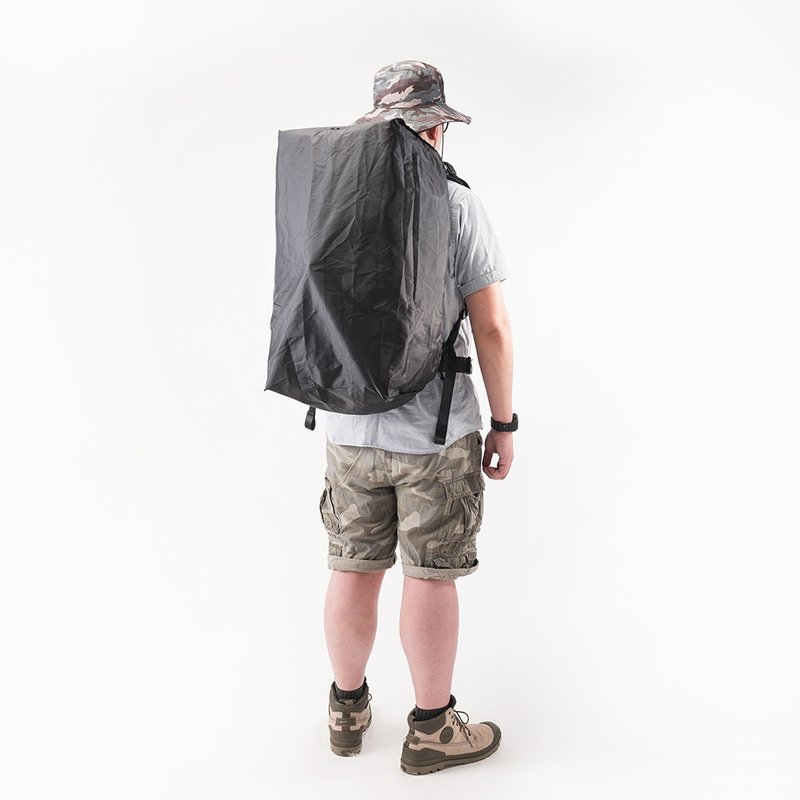 防水雨罩 46L 后背包专用 背包雨衣 背包防水罩 黑 台湾出货 - 收纳用品 - 防水材质 