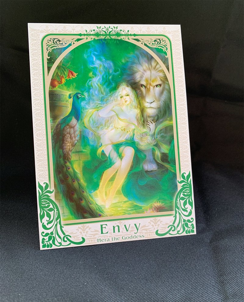 【限量明信片】七宗罪-嫉妒女神赫拉圣诞礼物 交换礼物 - 卡片/明信片 - 纸 绿色