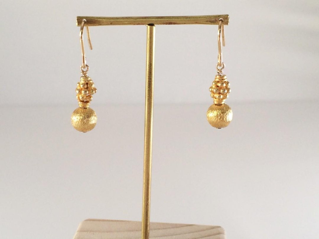 Golden Cylindrical2 Earrings / Clip-On - 耳环/耳夹 - 其他金属 金色