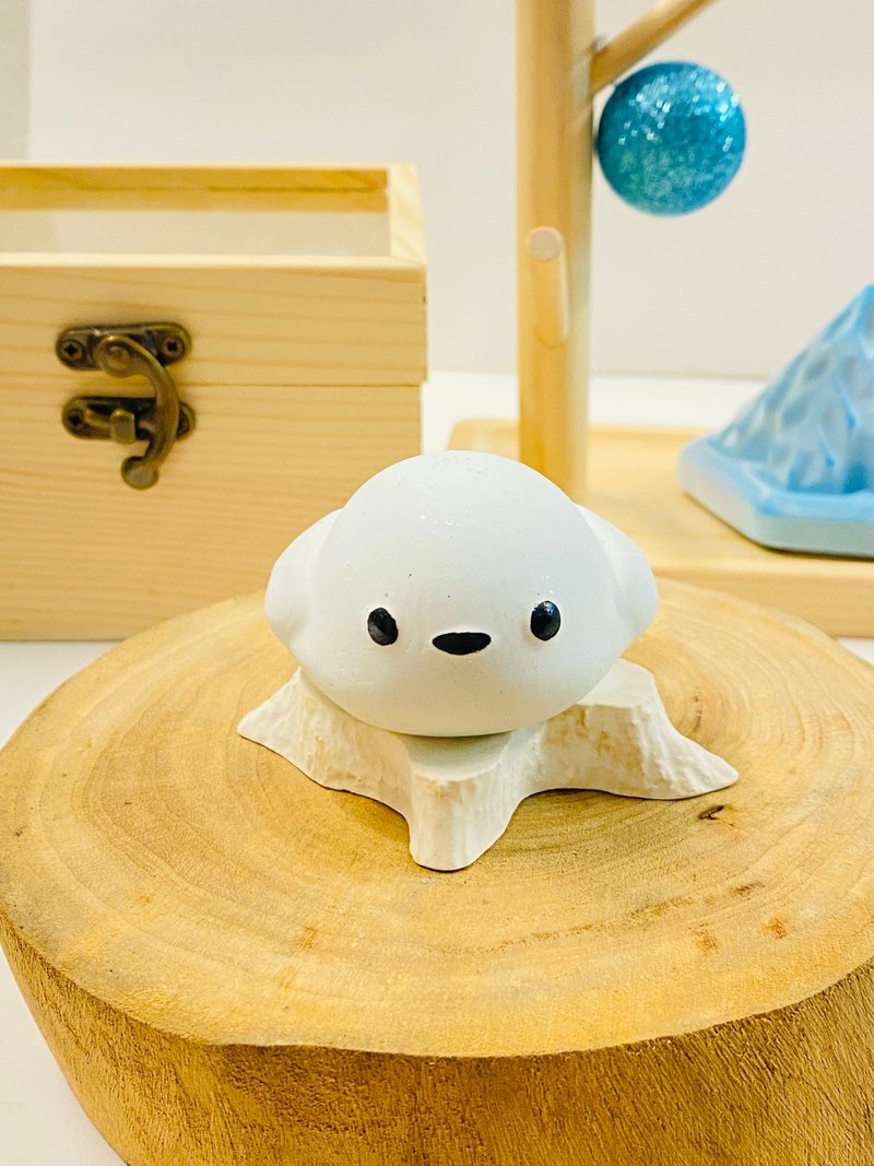 北海道 银喉长尾山雀扩香石 (大只) Long-tailed Tit Aroma Stone - 香薰/精油/线香 - 其他材质 白色