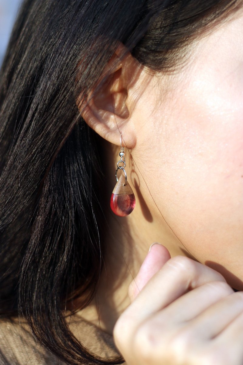 The Magic Earrings Collection - 耳环/耳夹 - 木头 紫色