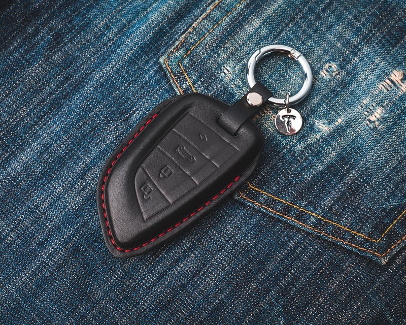 【定制版】丰田 Supra Toyota GR 牛魔王 汽车钥匙包 钥匙皮套 钥 - 钥匙链/钥匙包 - 真皮 黑色
