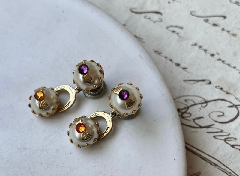 仅限丑丑耳针 - 耳环/耳夹 - 珍珠 金色