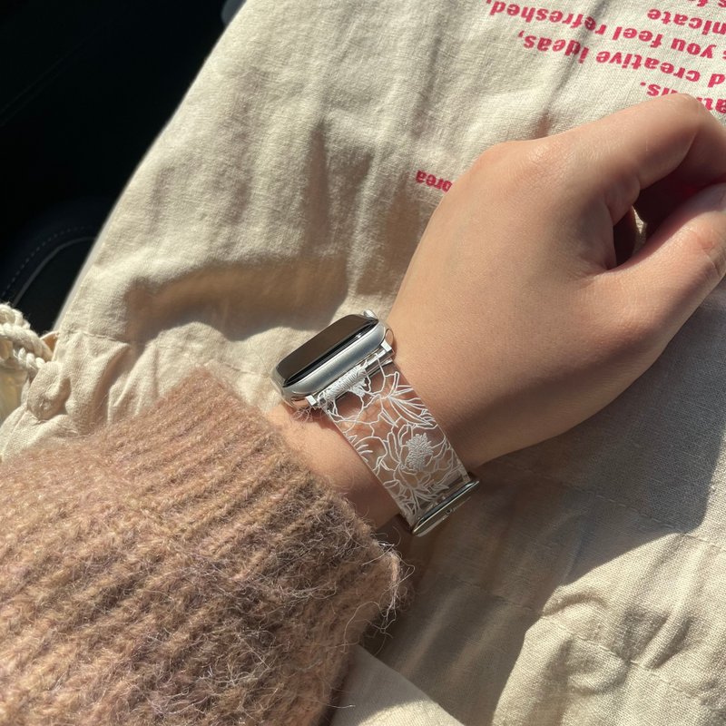 Apple Watch 表带 _ 白色洋橘梗 - 表带 - 其他材质 白色