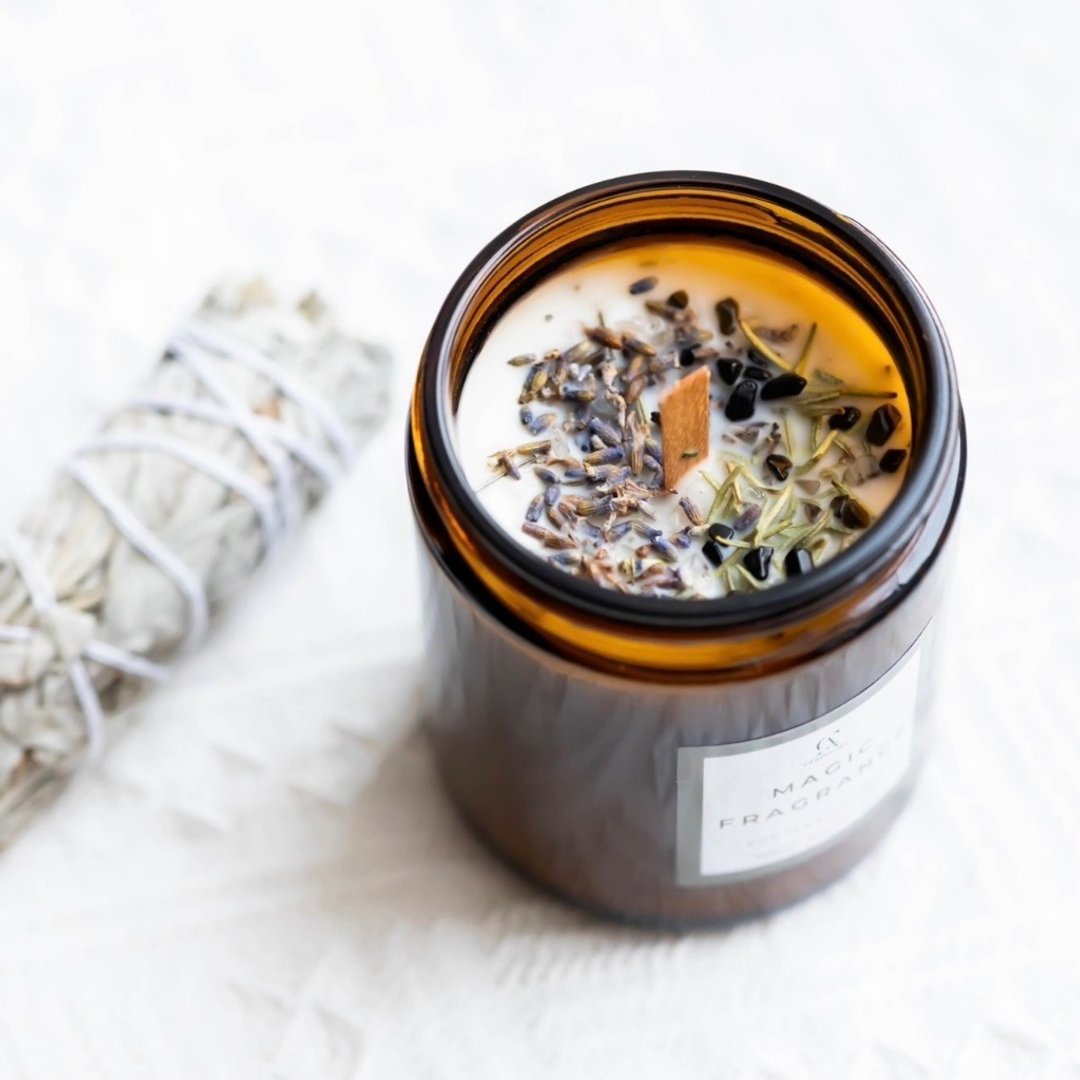 天然大豆蜡烛 净化磁场香氛魔法蜡烛 融蜡灯蜡烛 200g 单颗蜡烛 - 蜡烛/烛台 - 蜡 白色