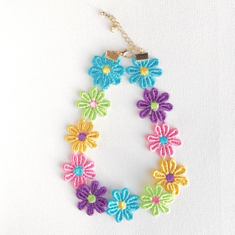 喵星汪星人宠物 色彩宾纷花环 项圈  - 项圈/牵绳 - 绣线 多色