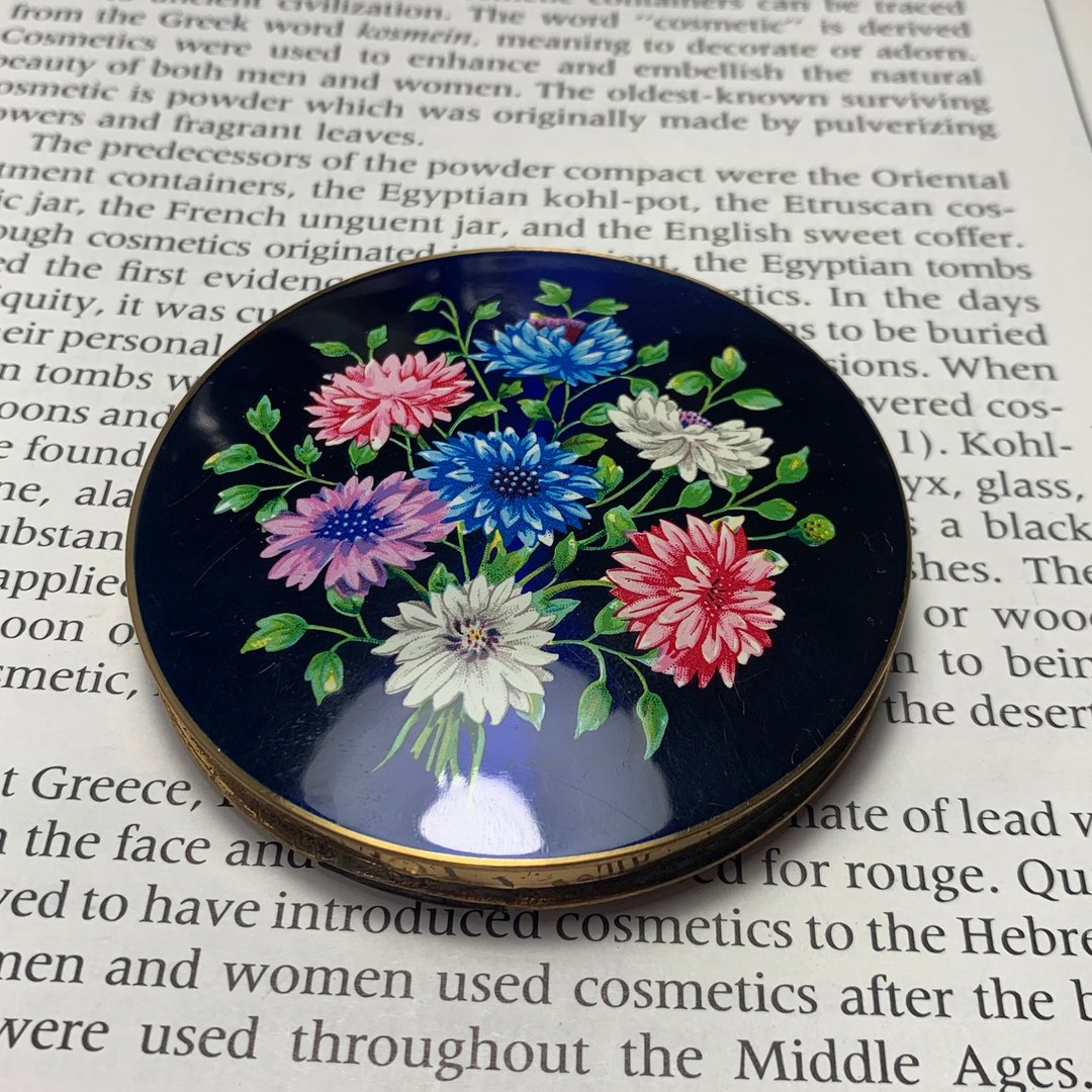 Vintage 英国 Strattons花草粉饼盒1930-1950 - 其他 - 其他金属 