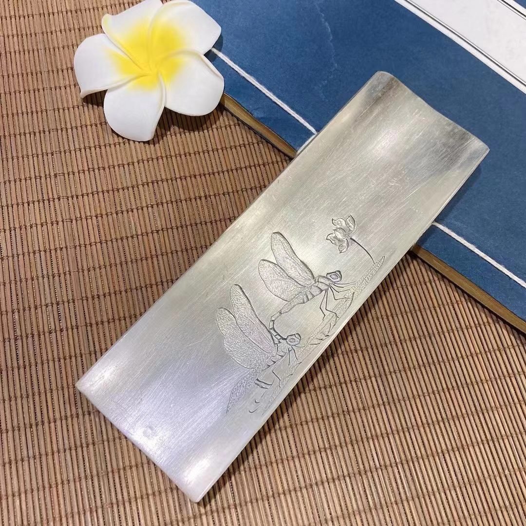 手工纯银錾刻茶则 - 茶具/茶杯 - 纯银 银色