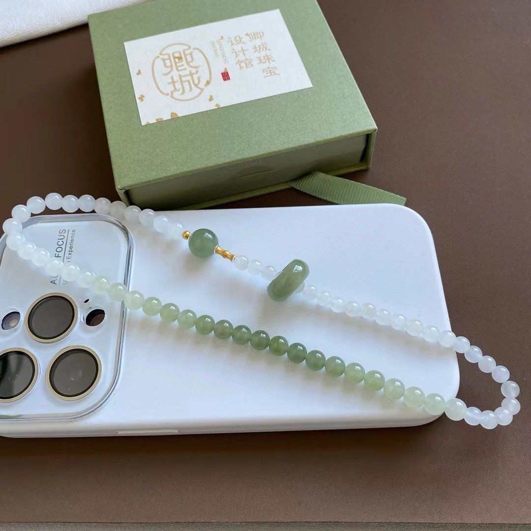 天然渐变色和田玉双圈手链  新年礼物  开学开业礼物  开运转运 - 手链/手环 - 玉石 