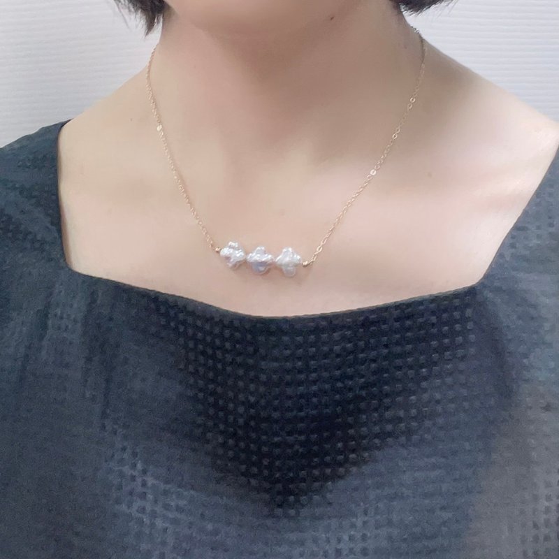 幸运连连 珍珠项链 天然淡水珍珠 锁骨链 日常百搭 - 项链 - 珍珠 