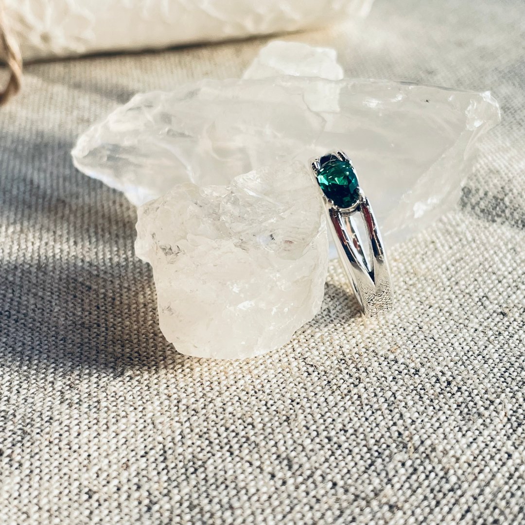 SV925 Nano Emerald Ring 014 - 戒指 - 其他金属 银色