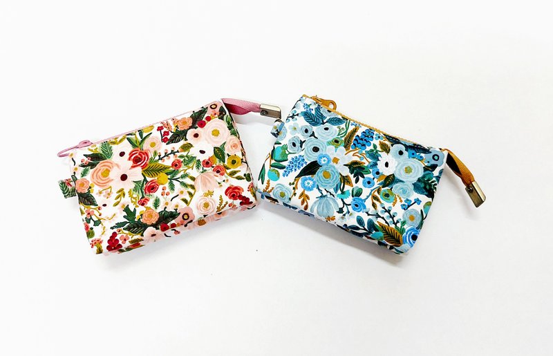 【三层小钱包-铺棉】手作手握包 小钱包 分隔收纳 伯爵花园 礼物 - 零钱包 - 棉．麻 