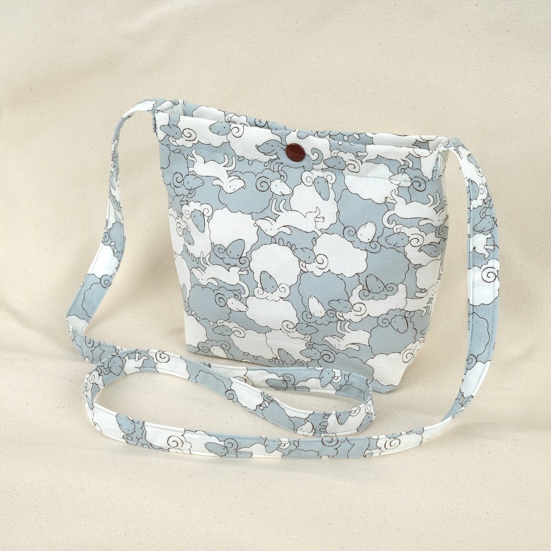 [Limited] Blue Sheep Sling Bag - 侧背包/斜挎包 - 棉 蓝色