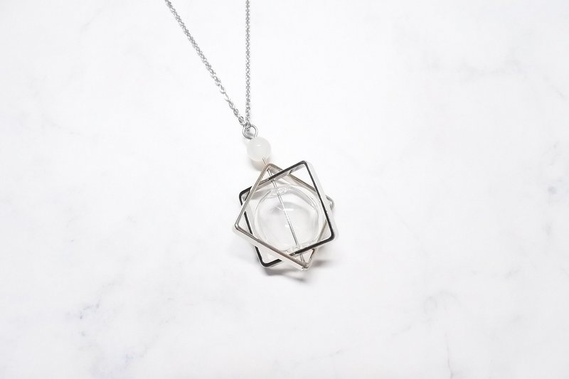 【泡泡星球】天然石与玻璃球项链 - 项链 - 玻璃 透明