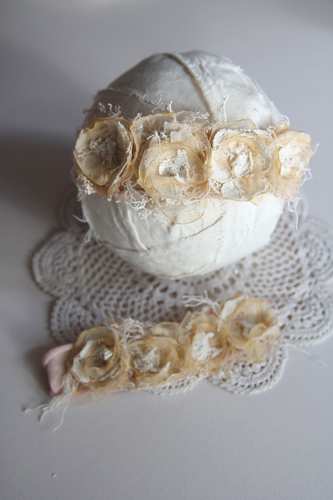 婴儿头带 宝宝头带 婴儿头饰 初生头带 Baby Headband Newborn Headband 头饰 弥月礼物 弥月头饰 百日宴头饰 周歳生日礼物 初生拍摄 摄影道具 婴儿摄影道具 - 围嘴/口水巾 - 棉 卡其色