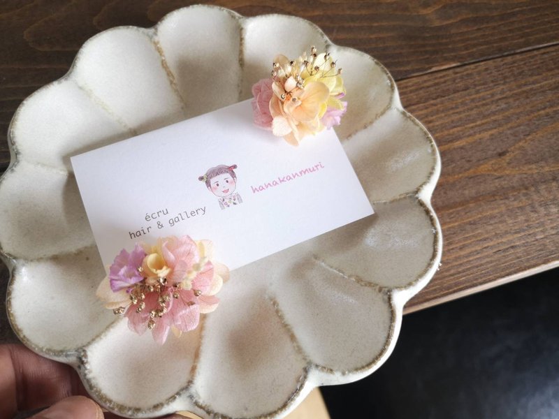 Limited to 1 set Flower Clip-On / Metal allergies are also supported - 耳环/耳夹 - 植物．花 粉红色