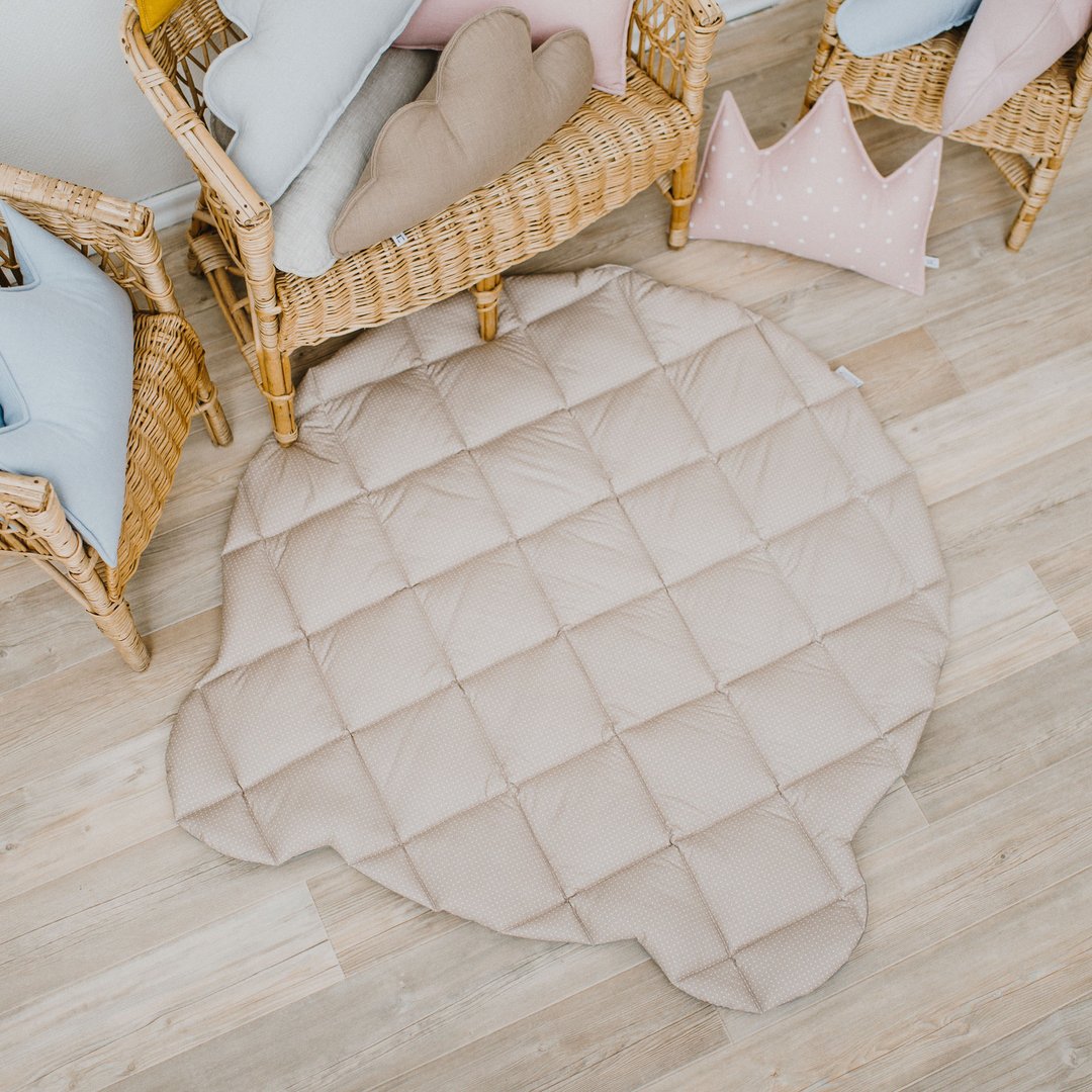 Teddy bear shaped play mat - neutral gender kids room decor - - 地垫/地毯 - 棉 咖啡色