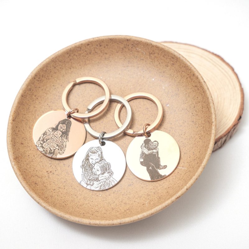 【订制】定制人像照片钥匙圈-锁匙扣-生日礼物情人节情侣纪念日 - 钥匙链/钥匙包 - 不锈钢 