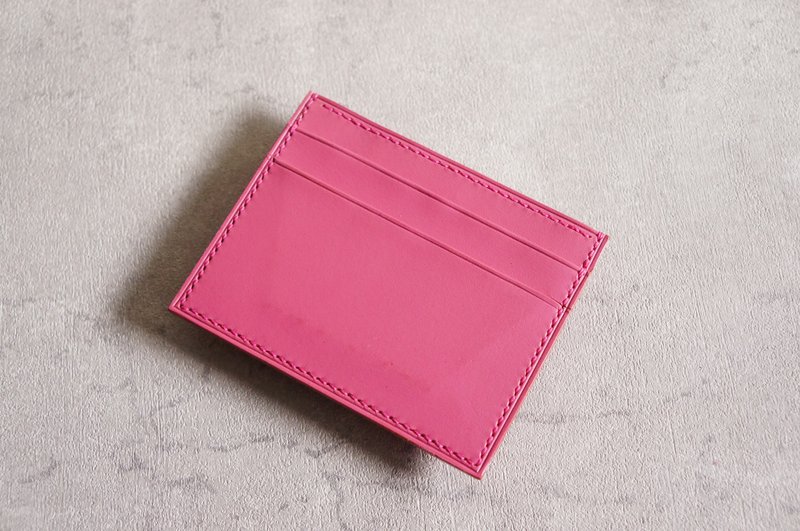 二卡短夹/粉红色 / 现货 - 皮夹/钱包 - 真皮 粉红色