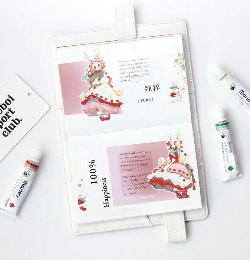 兔女孩草莓园 PET 和紙膠帶 10米卷 - 纸胶带 - 其他材质 粉红色