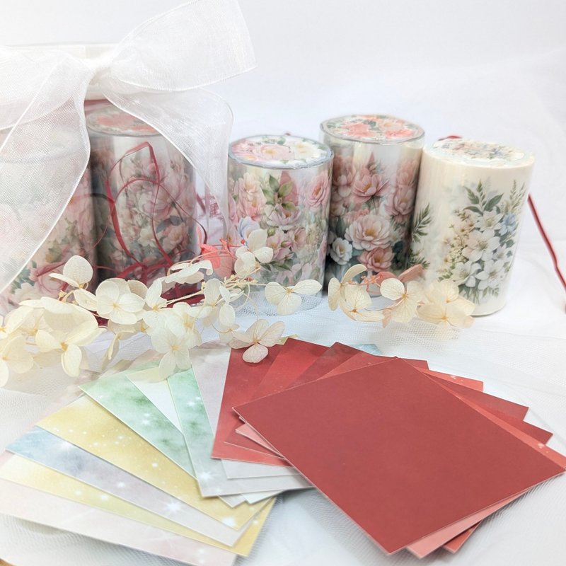 迷你斗方水彩风格底纸胶带组-春联 PET胶带 - 纸胶带 - 纸 