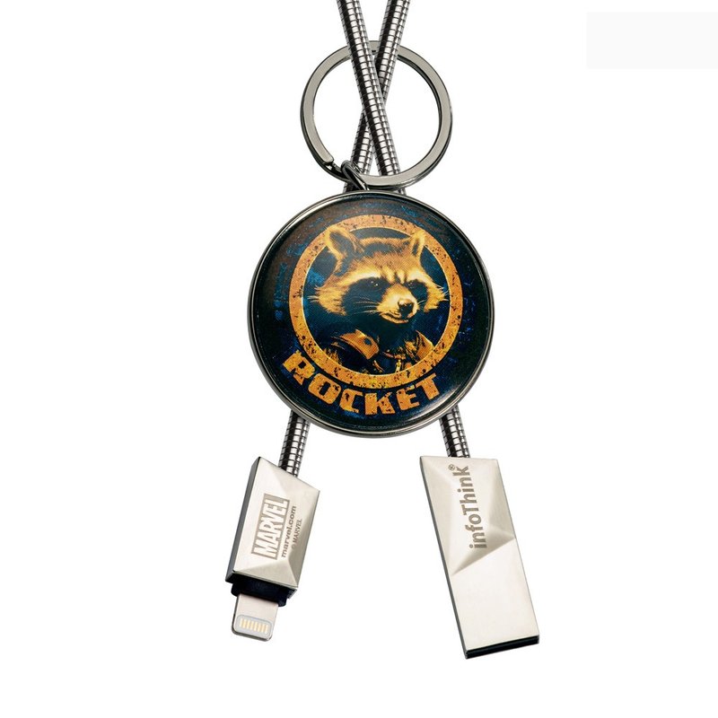 InfoThink星际异攻队-火箭浣熊系列iPhone/iPad快充传输线 - 充电宝/传输线 - 其他金属 灰色