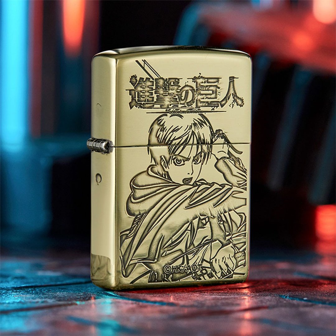 【ZIPPO官方旗舰店】 进击的巨人-艾伦联名款防风打火机 ZA-3-212 - 其他 - 铜/黄铜 金色