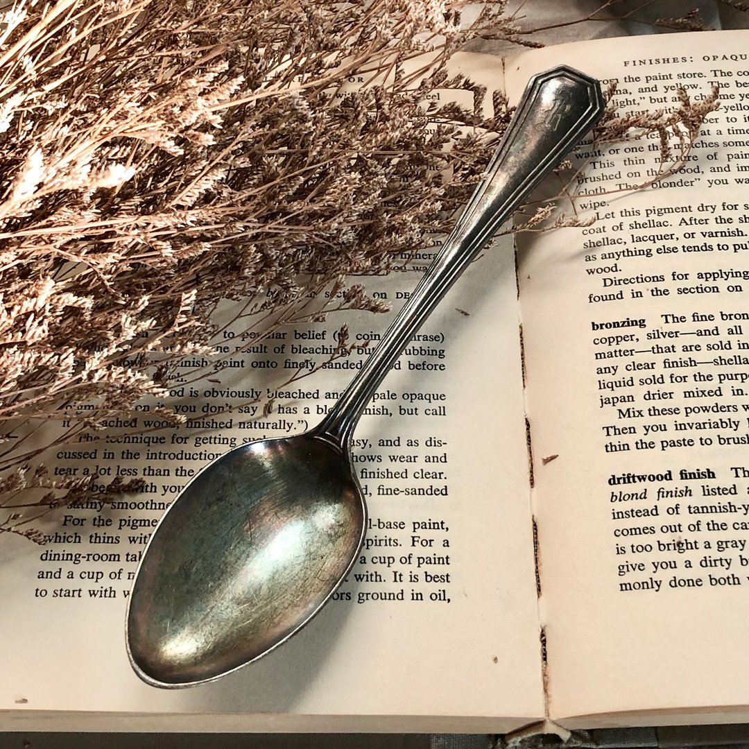 百年古董 美国1913年制镀银大汤匙/分菜匙 - 餐刀/叉/匙组合 - 银 
