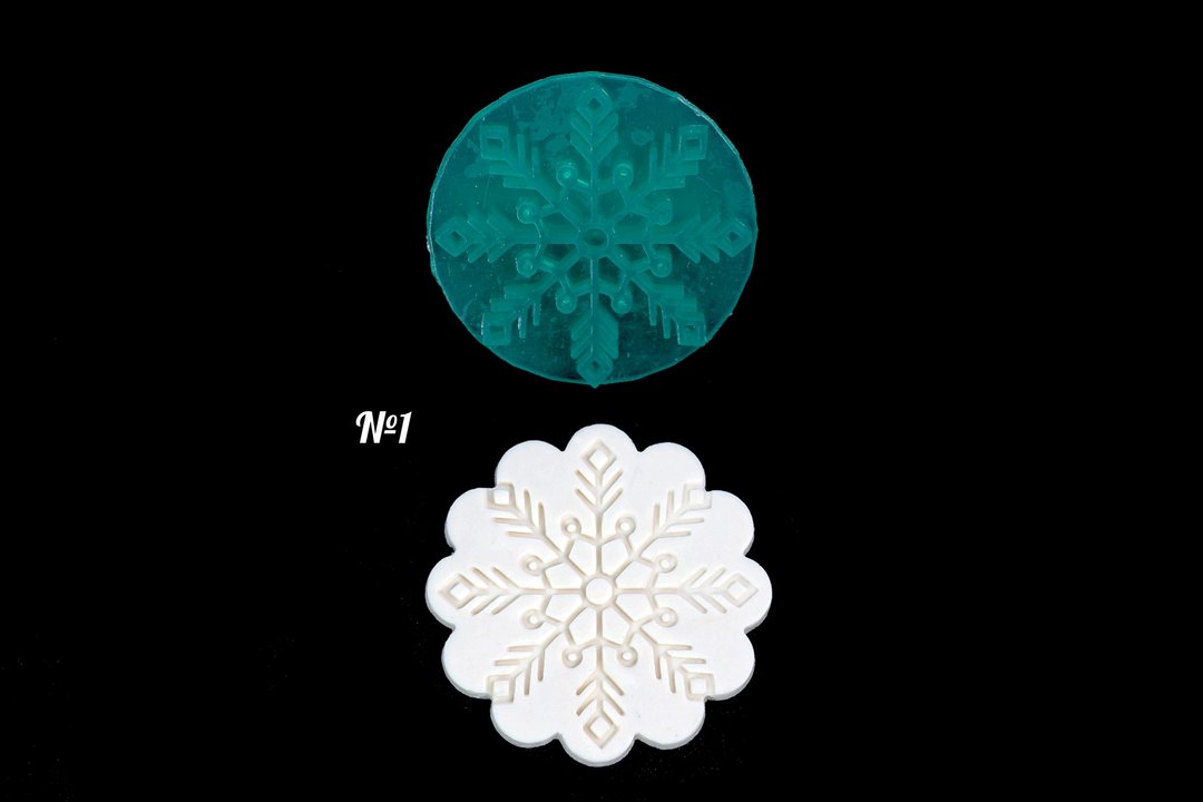 Texture stamp. Snowflakes. Texture for clay. Clay Cutter Set. - 零件/散装材料/工具 - 树脂 