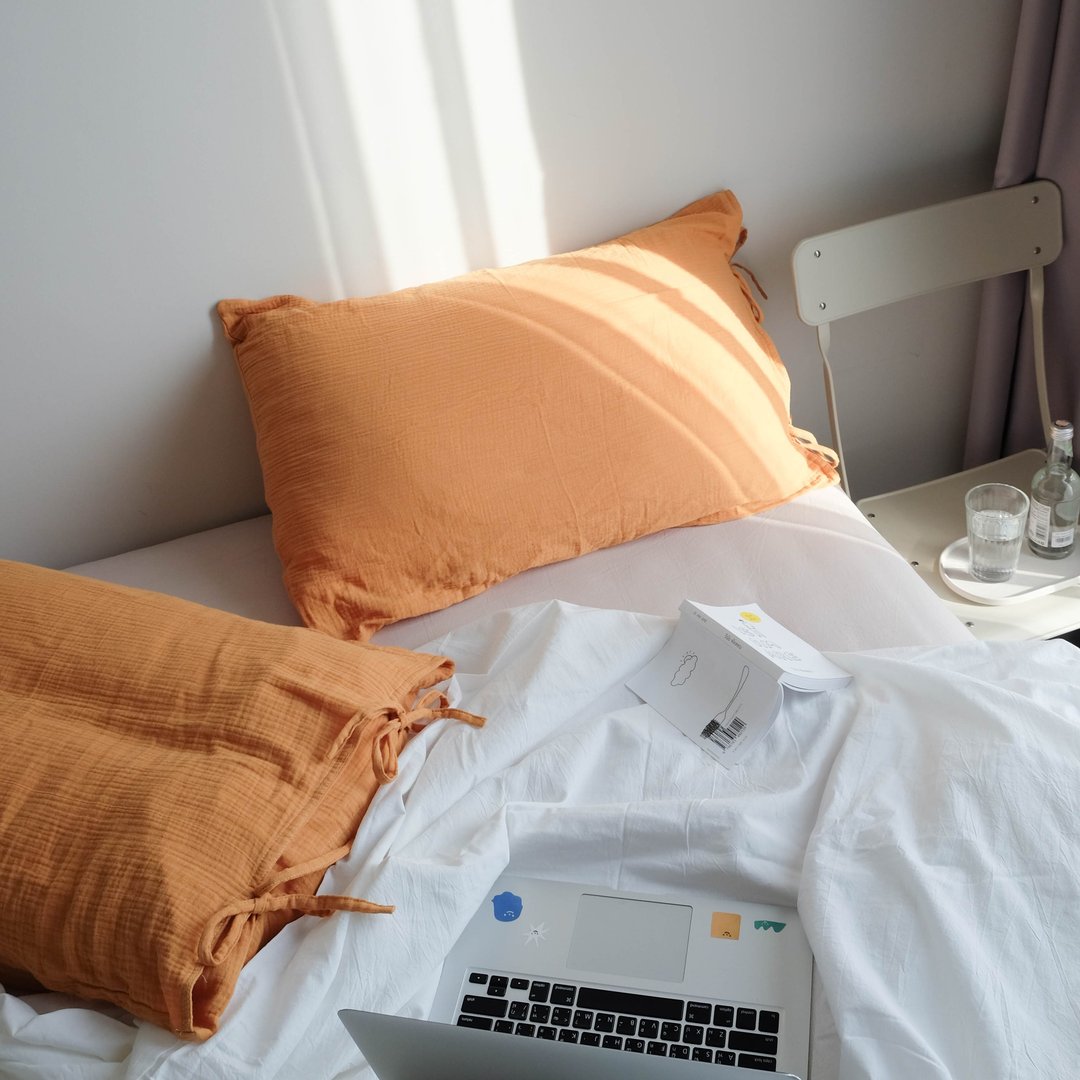 Cotton gauze pillowcase (Sunflower) - 寝具 - 棉 