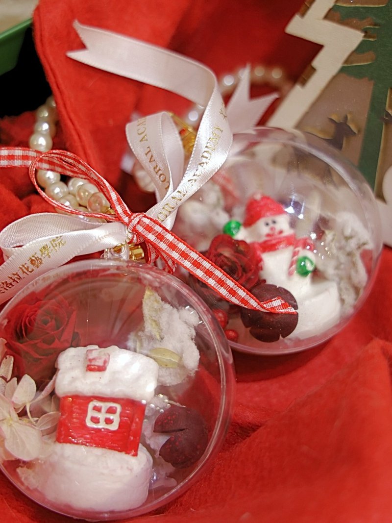 圣诞节吊饰 永生花钥匙圈 交换礼物 - 吊饰 - 植物．花 红色