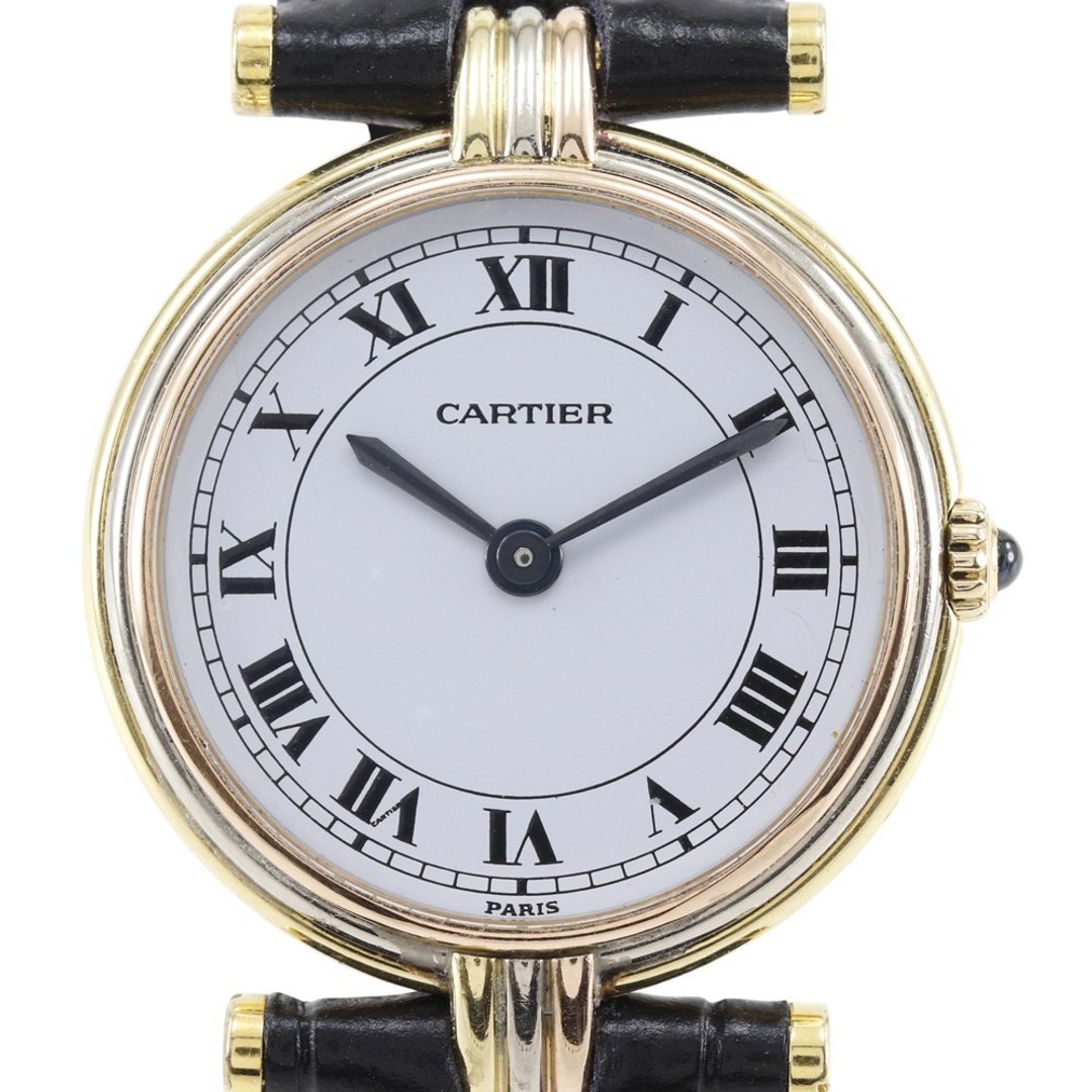 【日本直送】卡地亚 CARTIER Must Vendôme 手表 K18 黄金×压纹皮革 石英机芯 指针式显示 白色表盘 女性用【二手】 - 女表 - 贵金属 金色